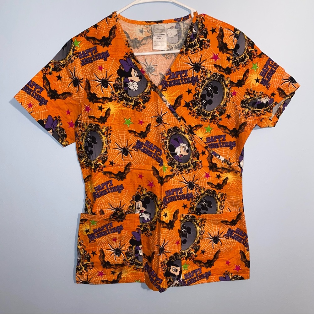 Happy Haunting scrub shirt